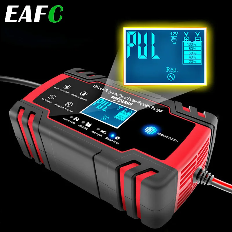 Auto Batterie Ladegerät 12/24V 8A Touchscreen Puls Reparatur LCD Batterie  Ladegerät Für Auto Motorrad Blei Säure batterie Agm Gel Nass - AliExpress