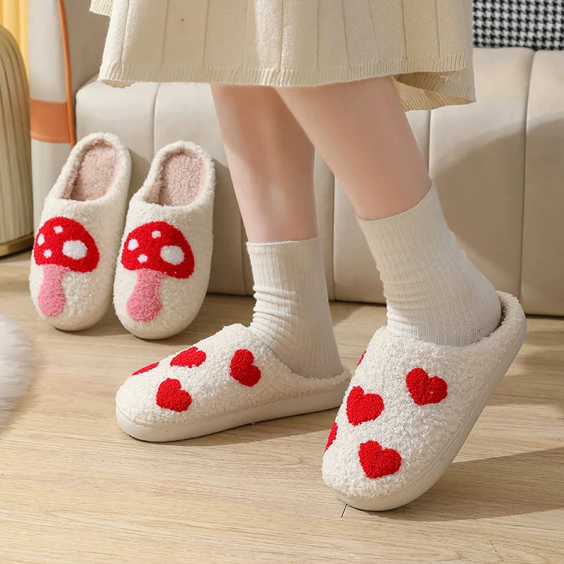 Winter Women Home Slippers Indoor Non-Slip Flip Flops Couple Plush Living Room Shoes Man Simple Soft Warm Cotton Slides 3