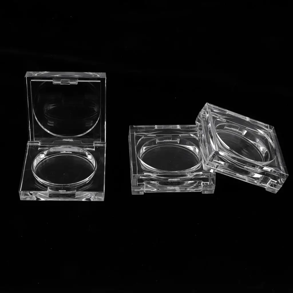 3Pcs Crystal Clear Empty Case Makeup DIY Cosmetic Container