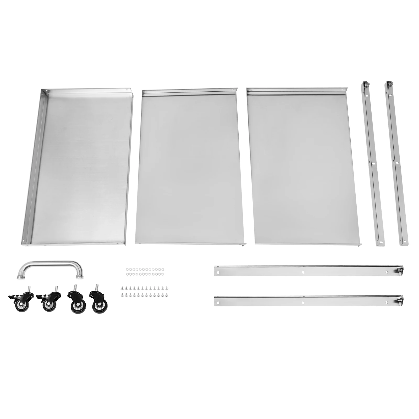 3 Tier Stainless Steel Kitchen Trolley Cart Utility Serving Storage Rolling Car Shelf Kitchen Trolley Car