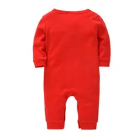 Unisex Baby Clothes Solid Red Design Newborn Cotton Rompers Full Sleeve 0-18M Infant Jumpsuit Costume Clothing 2