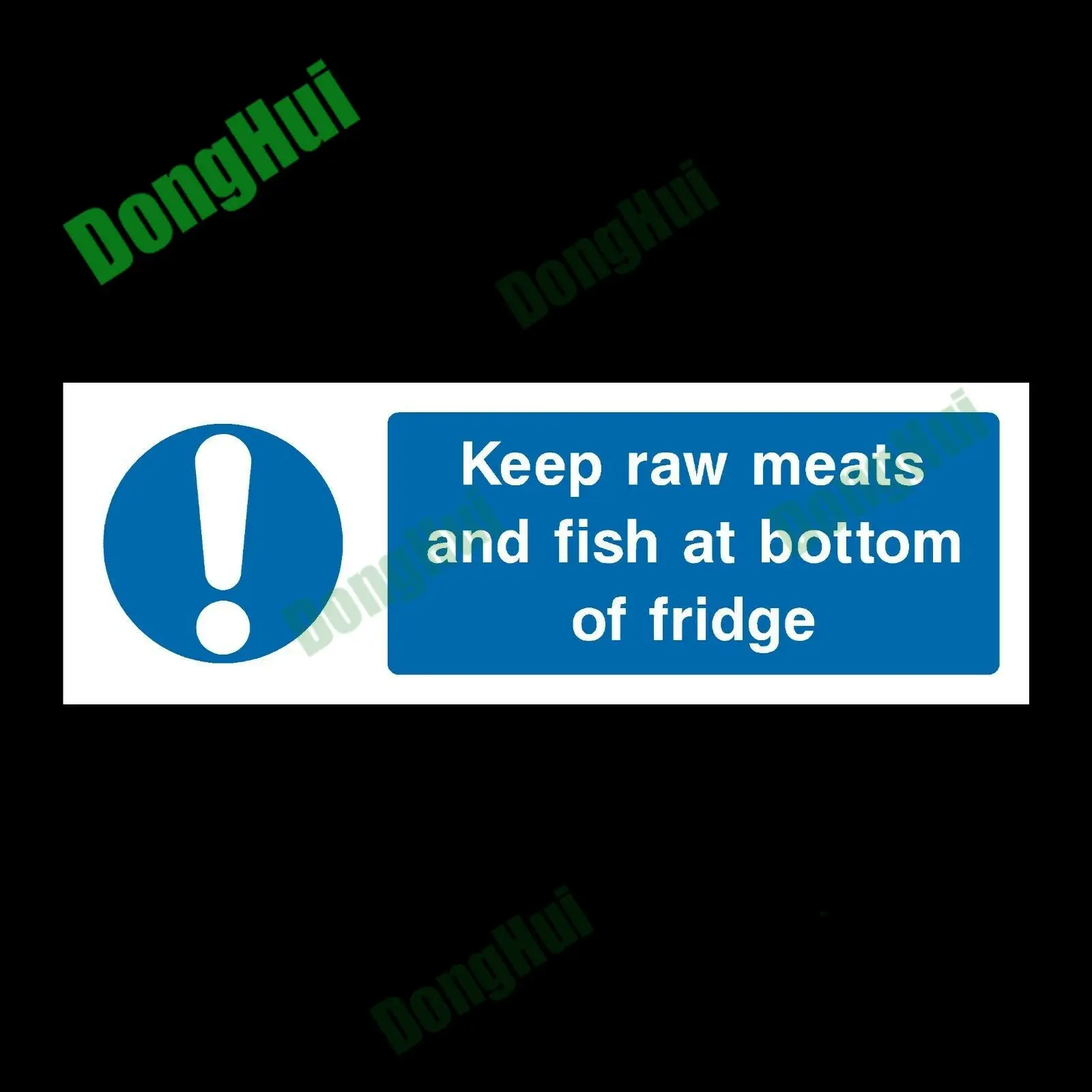 

Keep Raw Meat / Fish Bottom of Fridge Plastic Sign Warning Caution Danger Sticker for School Hotel Kitchen Fridge Stickers