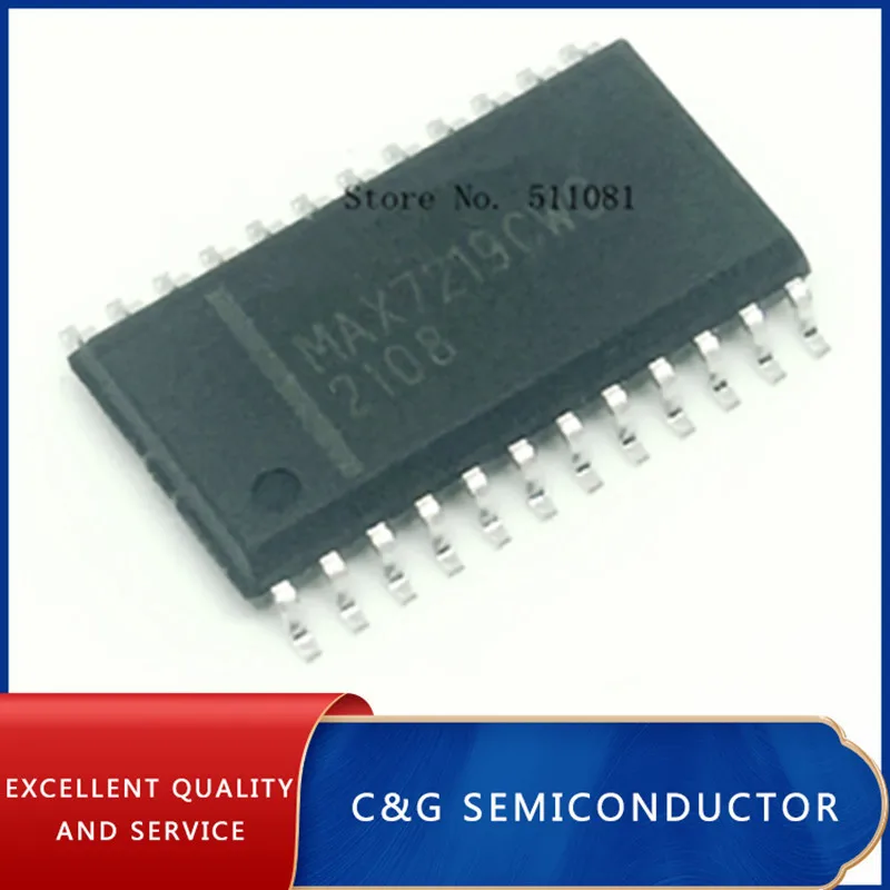 10PCS MAX7219CWG MAX7219 SOP24 8-Digit LED Display Drivers IC NEW IN STOCK | Электронные компоненты и