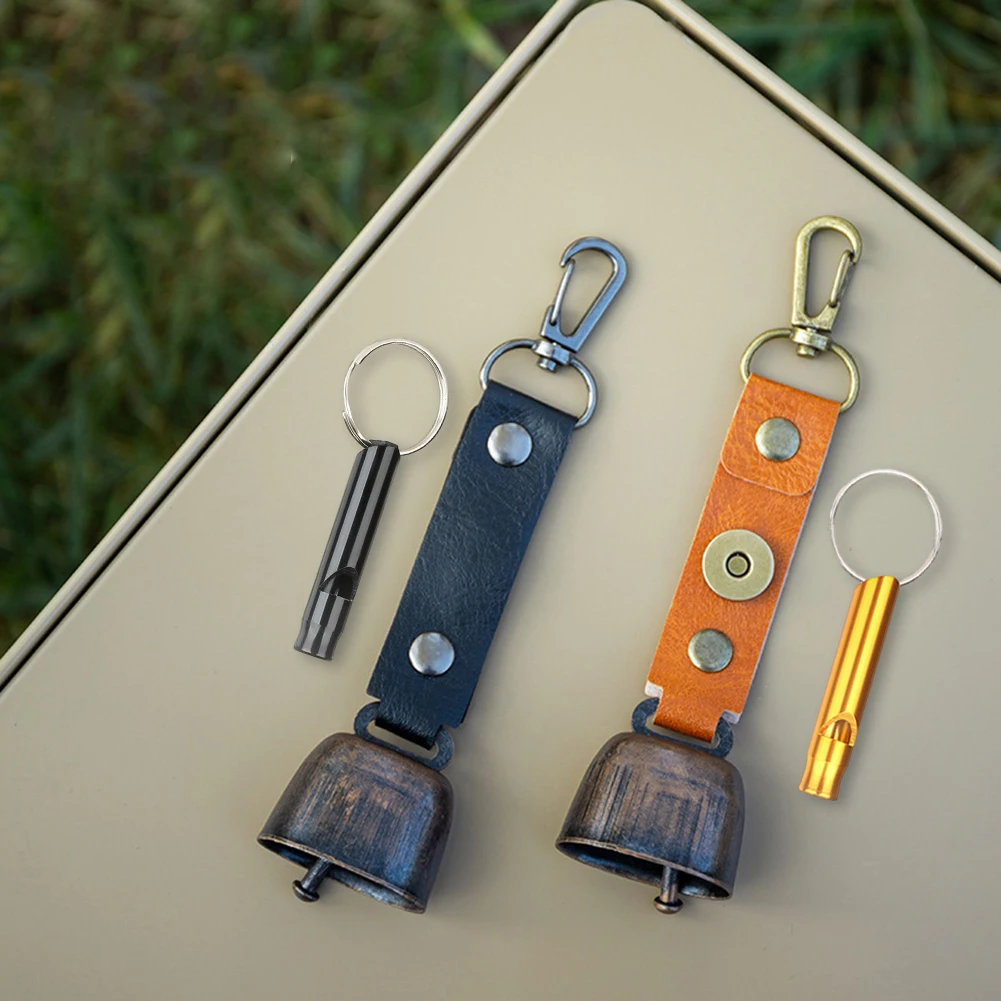 Bear Bell with Whistle Set with Magnetic Silencer Bear Repelling Bell Hanging Bear Bell Outdoor Camping Hiking Emergency Gear