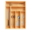 New Kitchen Drawer Cutlery Organizer 5/6 Compartments Bamboo Drawer Box Silverware Tray Durable Kitchen Drawer Organizer Tray 2