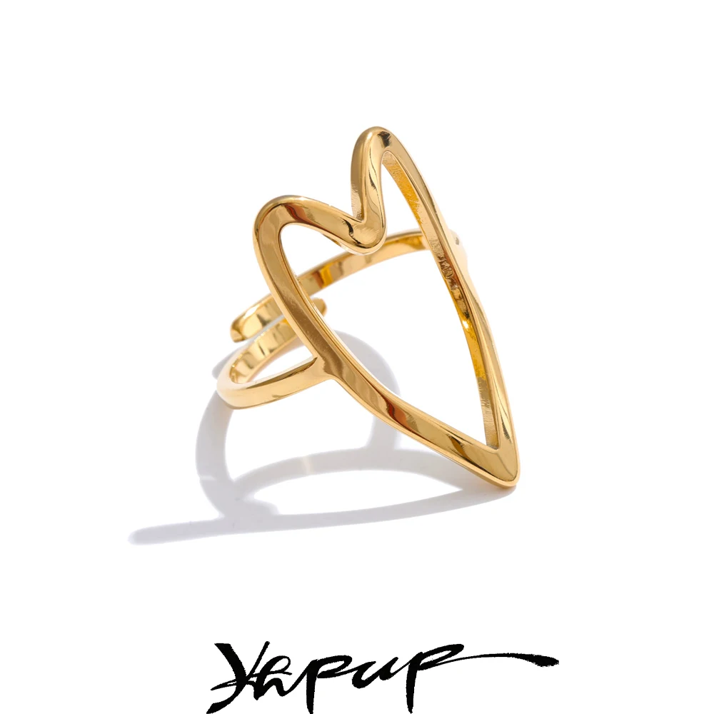 Yhpup Minimalist Hollow Heart Ring
