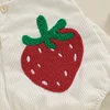 Infant Baby Girl Boy Overalls Rompers Summer Rainbow/Strawberry Embroidery Sleeveless Square Neck Suspender Ribbed Romper 5