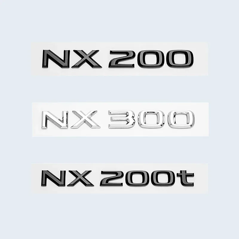 렉서스 NX NX200 NX300 NX200t 액세서리용 자동차 트렁크 ABS 크롬 글로스 블랙 레터 로고 배지 엠블럼 데칼 스타일링 스티커