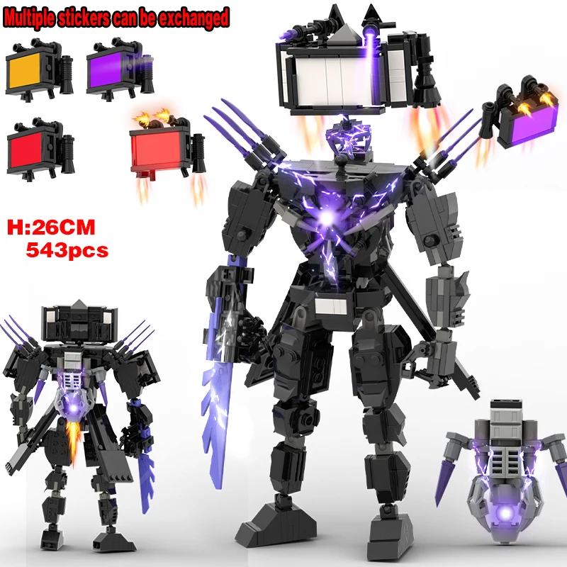 Конструктор MOC Skibidi унитаз, набор конструктора, громкоговоритель, камера, твмен, игрушечные модели «сделай сам» для детей, подарок на Новый год и день рождения