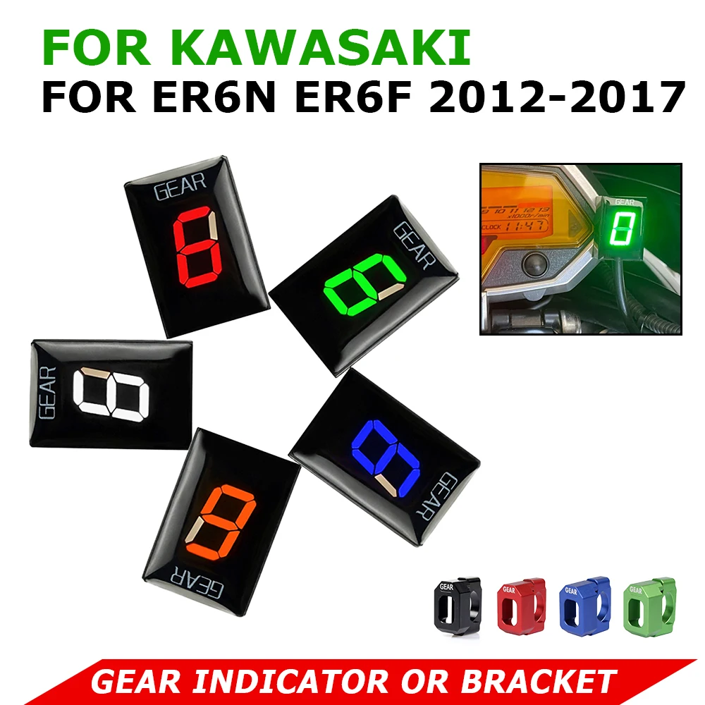KSTE Gear Indicator KSTE - Motorcycle ECU Plug Mount 6 Speed Digital Gear Indicator, Shift Adjuster Display for Kawasaki