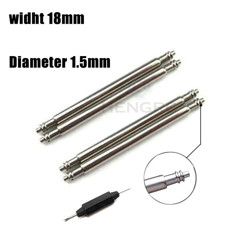 Premium Silver Stainless Steel Watch Band Strap Repair Kit - 4pcs Spring Bar & Link Pin Set (16-28mm)