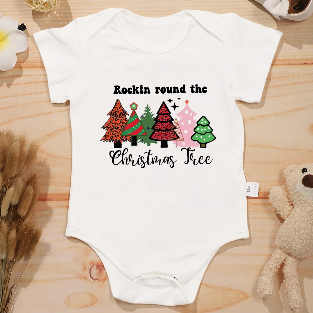 

Christmas Tree Print Baby Clothes Onesie Aesthetic Harajuku Newborn Boy Girl Bodysuit Cotton Infant Jumpsuit Cheap Fast Delivery