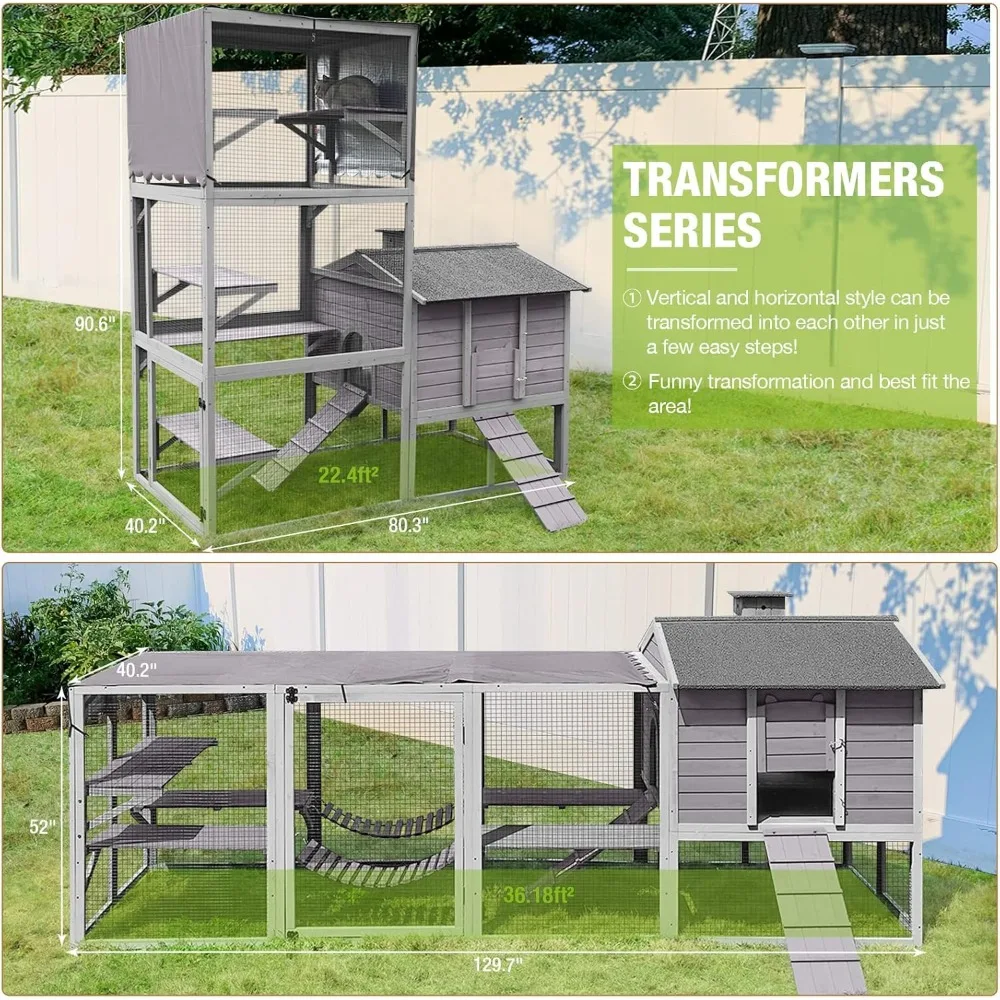 Outdoor cat cage waterproof windproof warm multiple cats roost