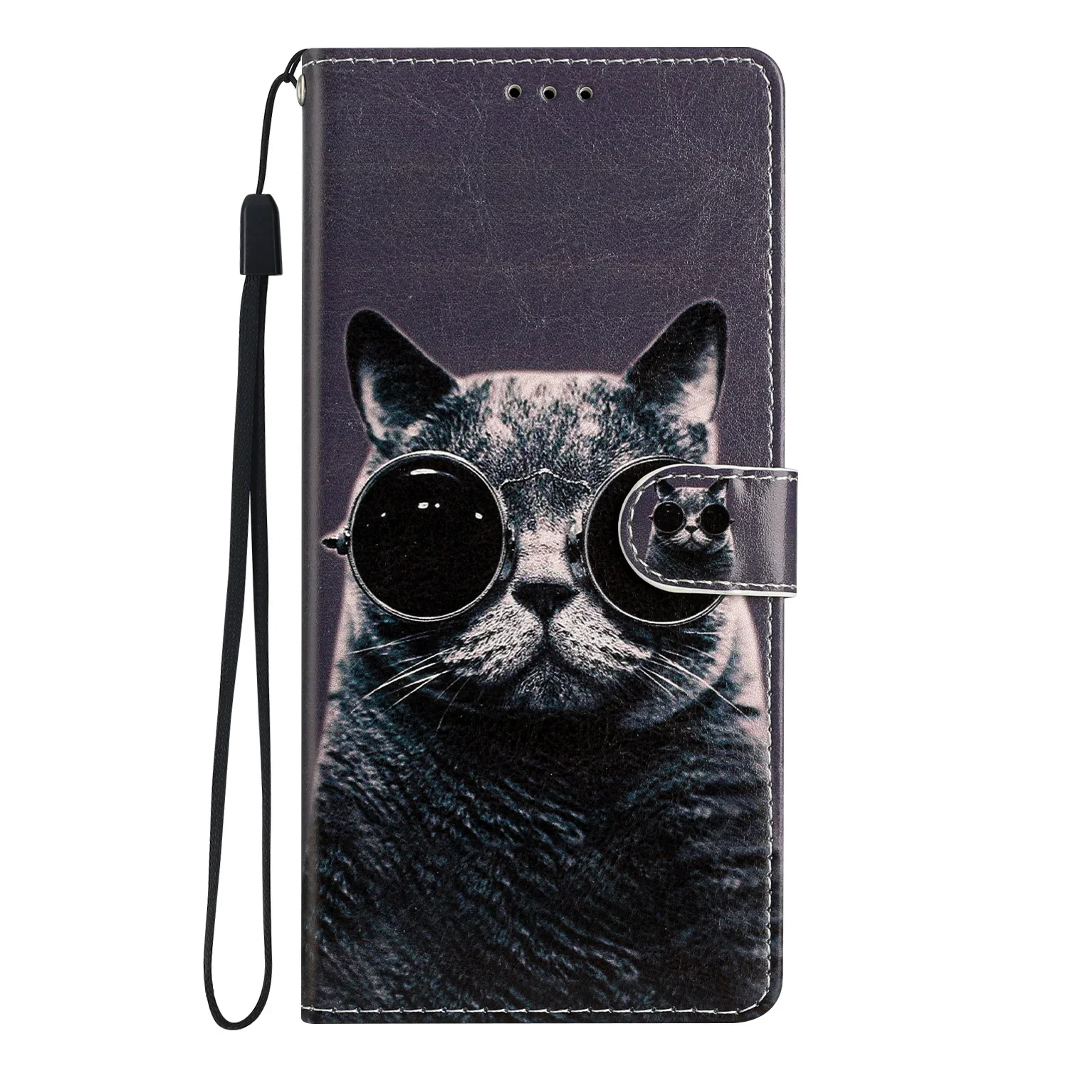 thumbnail image 1 of Funda de cuero con tapa para Samsung Galaxy, carcasa protectora con diseño de gato y mariposa para Samsung Galaxy A13, A04, 4G, A04S, A14, A54, 5G, 1 of 5