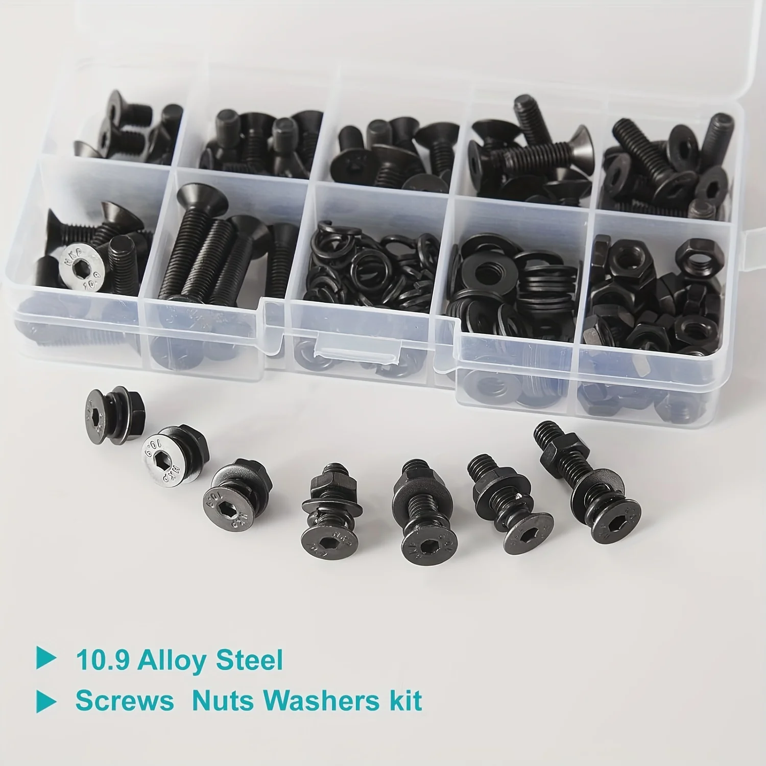 460 PCS/400PCS M3 x 8mm 10mm 12mm 16mm 18mm 20mm 25mm 30mm 35mm 40mm 45mm 50mm Flat Head Hex Socket Cap Screws Countersunk Bolt
