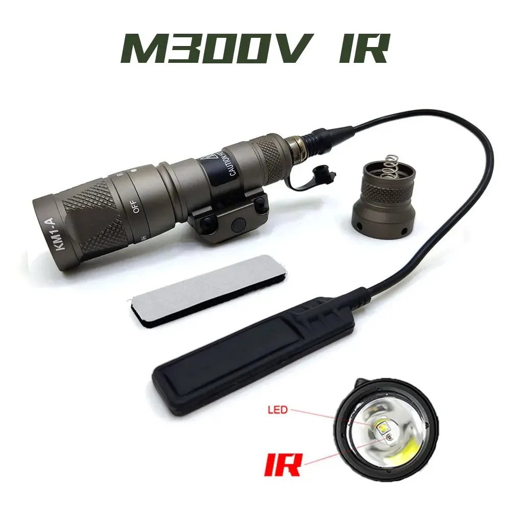 

M300V IR фонарь для разведки с дистанционным переключателем давления подходит для 20-миллиметровой планки Пикатинни для охоты с оригинальными маркировками