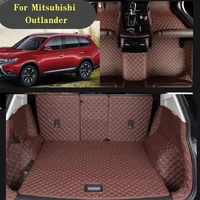 Car Floor Mats For Mitsubishi Outlander 4WD 2WD 2013 2014 2015 2016 2017 2018 2019 2020 2021 Custom Auto Foot Pads Carpet Cover 1