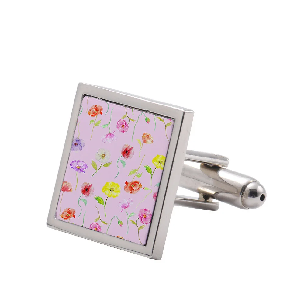 5Pair Metal Sublimation Cufflink Blanks Thermal Transfer Cuff Buttons Shirt Cuff Links Men's Wedding DIY Jewelry Accessories