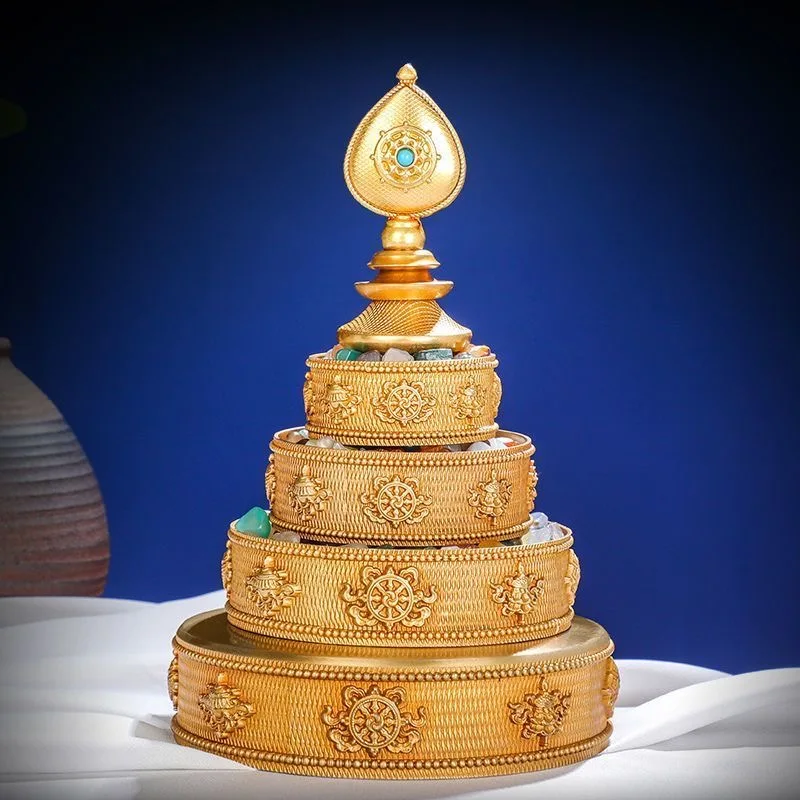 

Eight Auspicious Solid Copper Manzanar Tray Tibetan Buddhist Supplies Home Putting Decorations