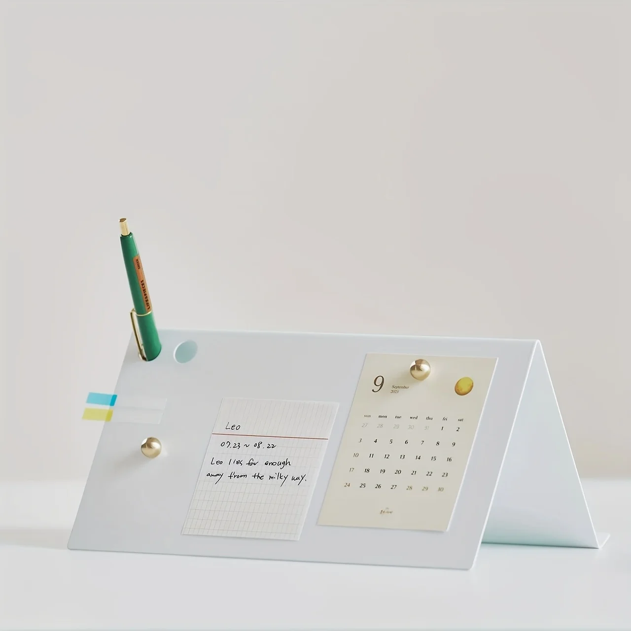 Portable Freestanding White Display Board with Integrated Message Board and Pen Holder