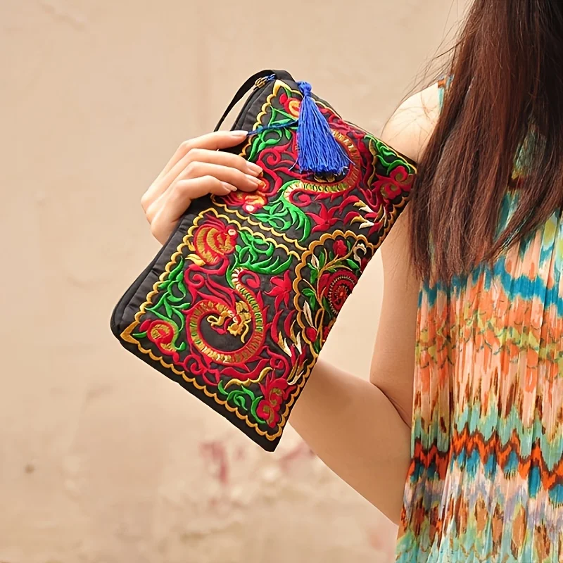 Sac à épingles Vintage En Tissu Floral Rouge - Porte épingle à Linge Suspendu
