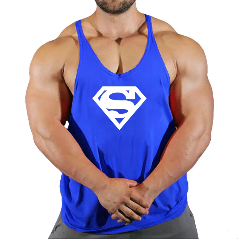 Men's  Summer Gym Cotton Tank Top Sleeveless Shirt Man Bodybuilding Clothing Casual Fitness Workout Running Vest Sportswear 4