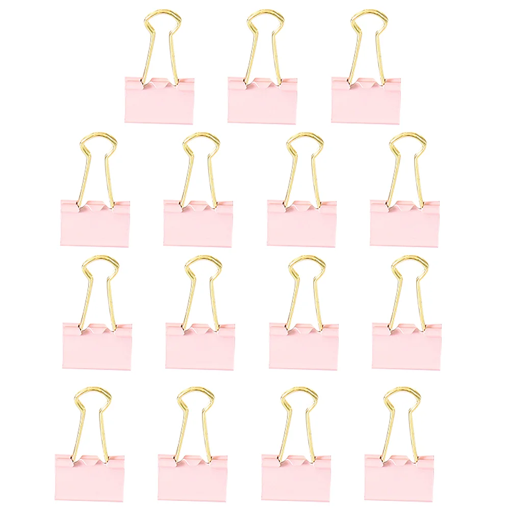 

15 Pcs Pink Mini Binder Elliot Folder Professional File Clips Learning Accessories Mini Paper Binder Book Clamps Binding