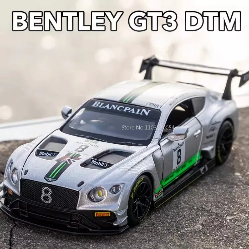 

1/32 Toy Car Models Bentley Continental GT3 Alloy Diecast Metal Racing Vehicles With Sound Light Pull Back Child Collection Gift