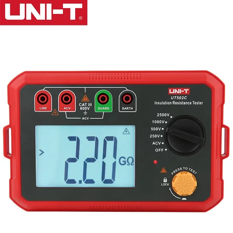UNI-T 절연 저항 테스터 디지털 메가미터, 옴 테스터, 자동 범위 백라이트, UT501A, UT502A, UT501C, UT502C
