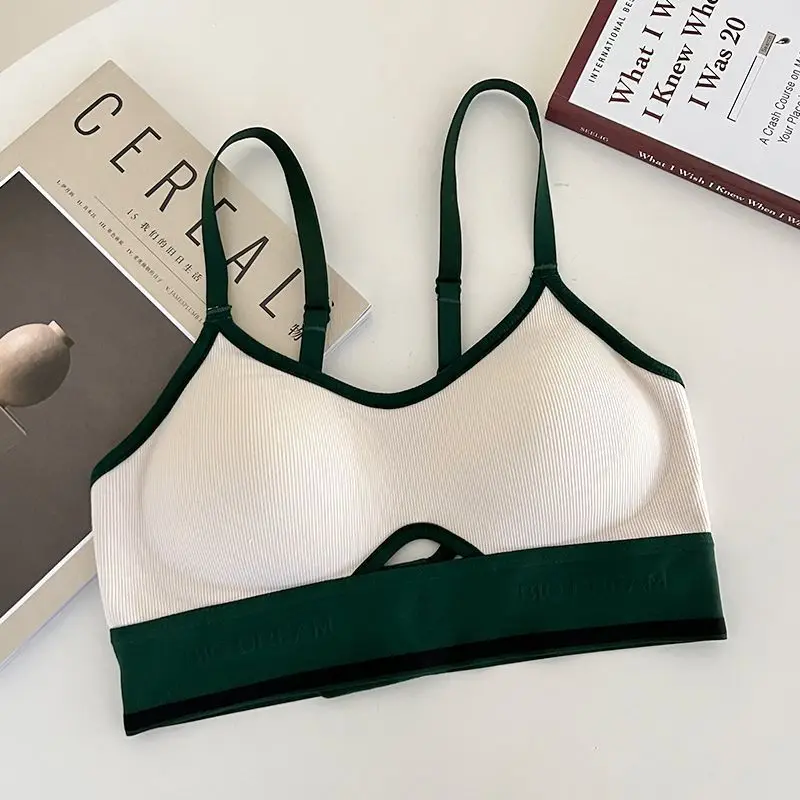 Women Push Up Sport Bra Gathered Shockproof Wireless Bralette Breathable Brassiere Solid Simple Underwear Sexy Seamless Lingerie
