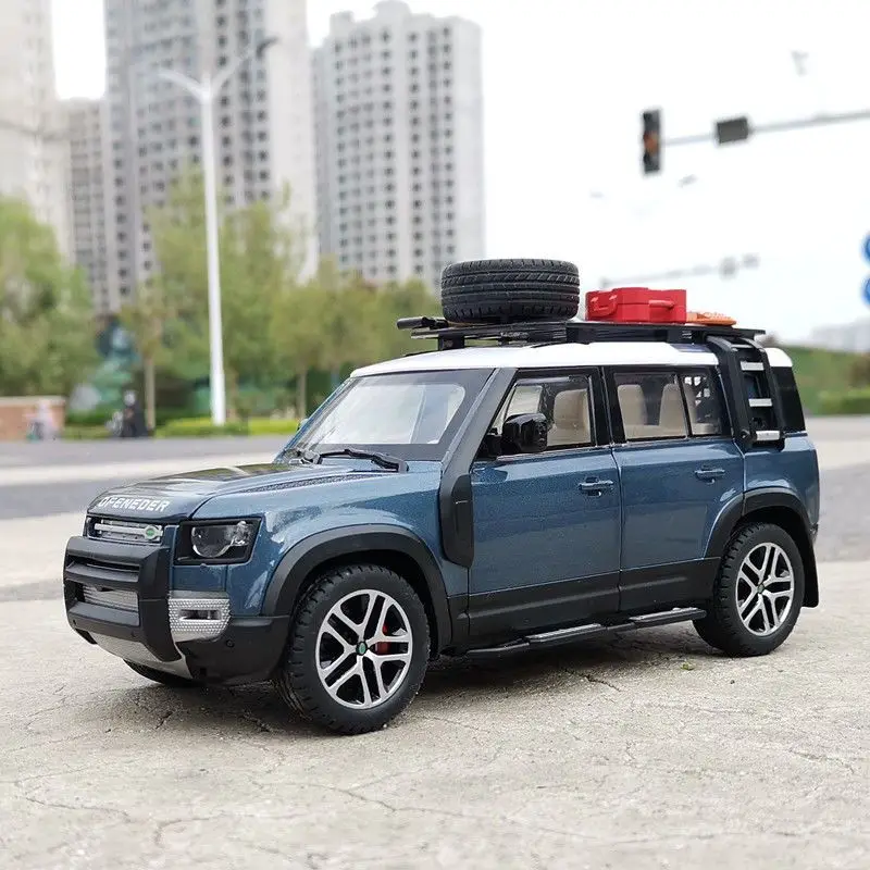 

Модель автомобиля Defender из сплава Range Rover 1/24, металлическая игрушка из литая под давлением, искусственный звук, фотоколлекция, детские подарки