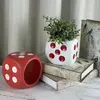 Creative Dice Square Flower Ceramic Pot Pen Holder Storage Jar Container Succulent Flower Pot Home Decoration Vase Storage Tank 1