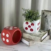 Creative Dice Square Flower Ceramic Pot Pen Holder Storage Jar Container Succulent Flower Pot Home Decoration Vase Storage Tank 1
