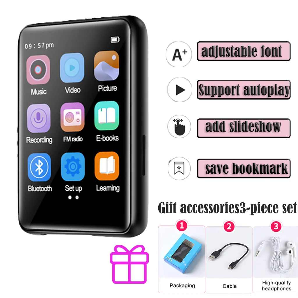 

2.5 inch full screen mp3 mini ultra-thin bluetooth portable touch screen mp5 music player mp4 walkman student version