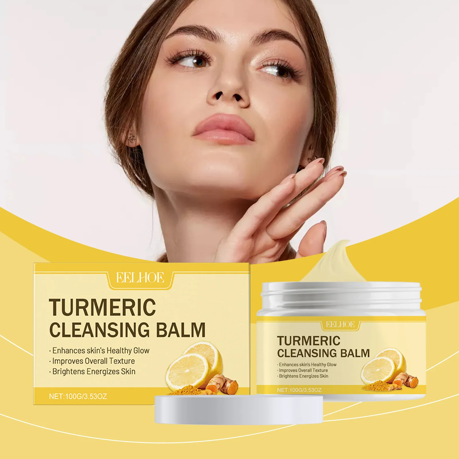 EELHOE Deep Facial Cleansing Cream Face Eye Lip Gentle Removes Pimples and Blackheads Mild Moisturizing Face Makeup Remover Balm 3