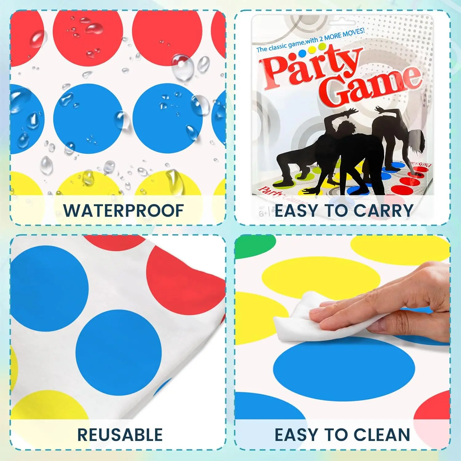 Twister Balance Game Interactive Floor Mat with Spinner Fun Family Party Game Gift for Kids Adults Team Indoor Outdoor Birthday 6