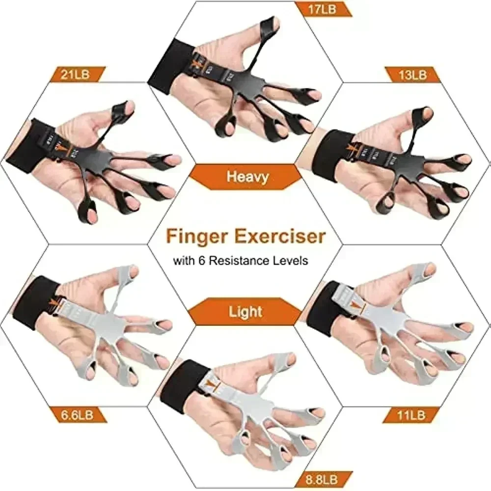 Hand Exerciser Silicone Grip Training Exercise Finger Stretcher Arthritis Grip Trainer Hand Brush Expander