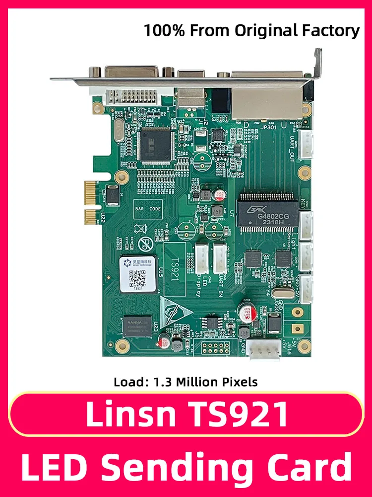 

Linsn TS921 Full Color Video Wall HUB75 LED Panel Luminous Sign Sending Card LED Display Screen Pixel Display Motherboard DVI