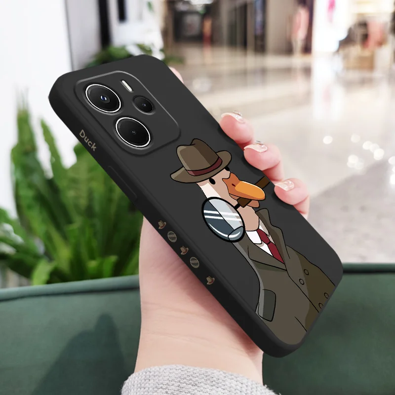 Charming Lovely Duck Liquid Silicone Phone Case Cover