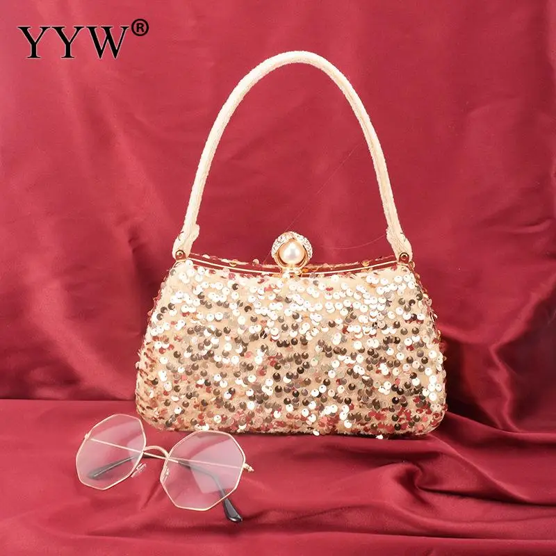 Luxury Women Evening Bag Fashion Design High Quality Metallic Sequins Clutch Purse Female Dinner Party Wedding Handbag Satchel
