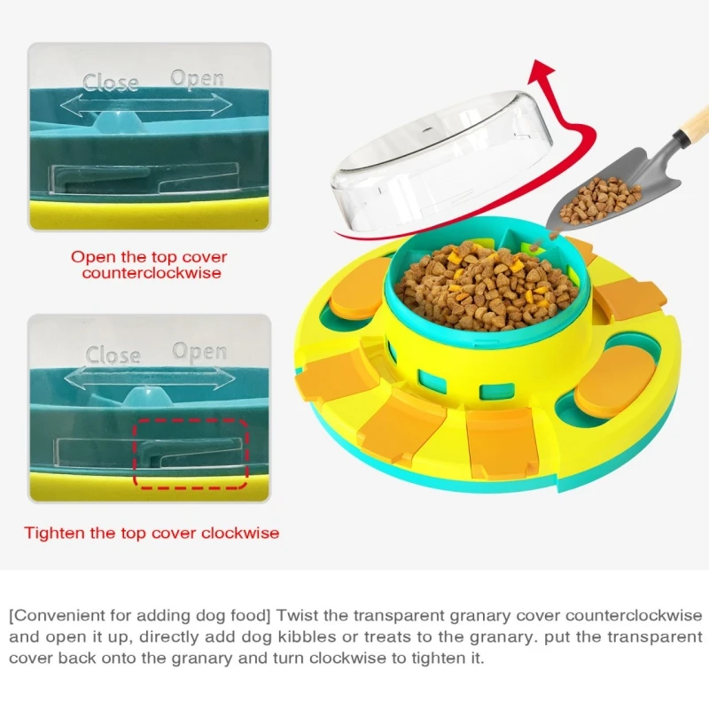  The UFO Interactive Push Button Food Treat Dispenser Bowl for  Dogs and Puppy for Fun Slow Feeding Puzzle Feeder : Pet Supplies