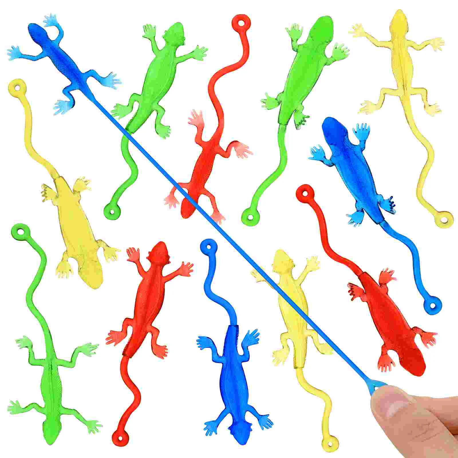 

20 Pcs Stretchy Sticky Lizards Creative Elastic Climb Wall Animal Toy Little Lizards Playthings for Kids Party Favors