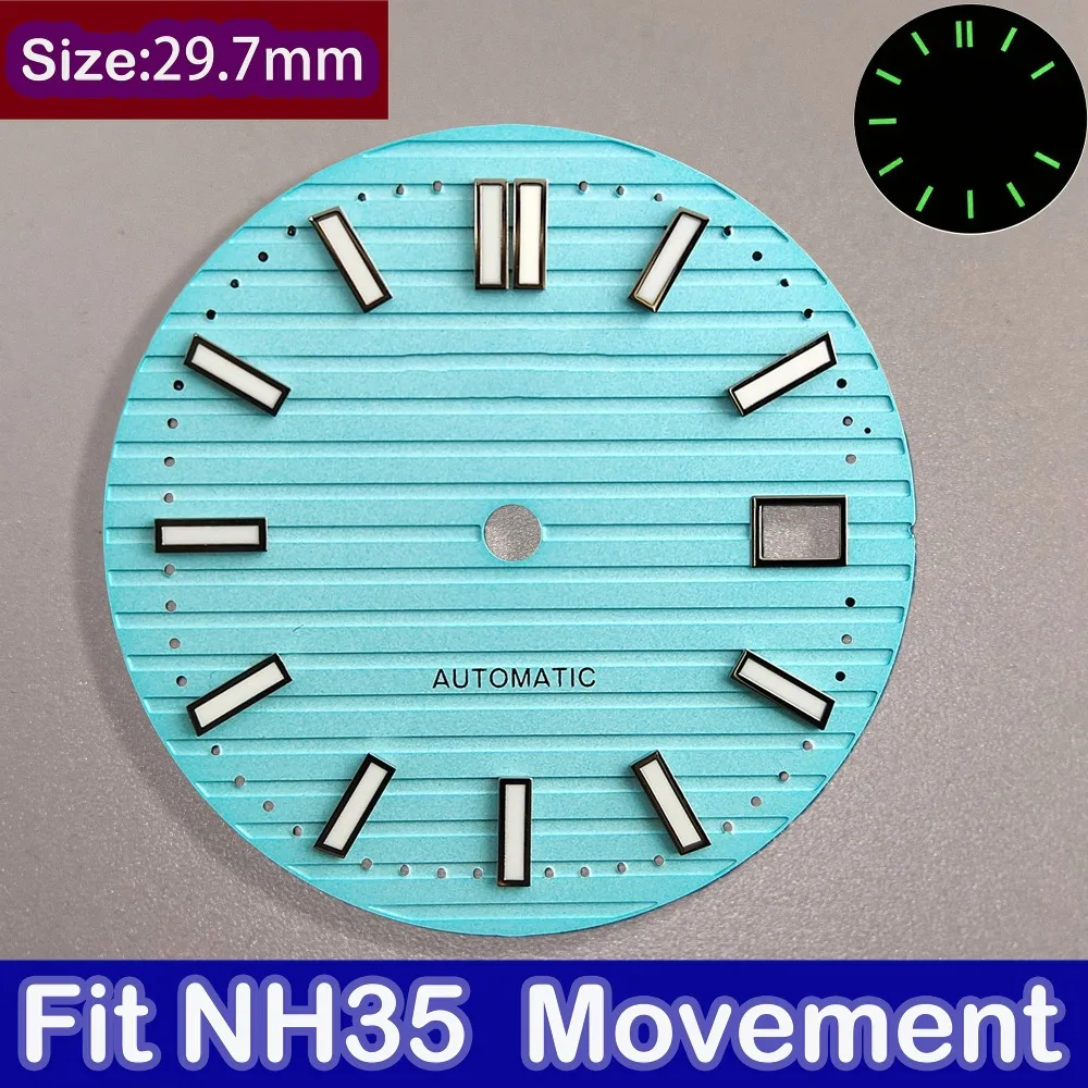 Green Luminous Nautilus Dial for Men's Watches - 29.7mm Watch Repair Accessory