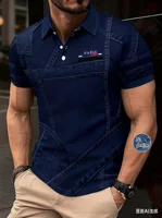 Nouveau en grande taille hommes sans DENIM 3D Golf Polo Simple affaires à manches courtes revers Polo quotidien fête vêtements pour hommes 3
