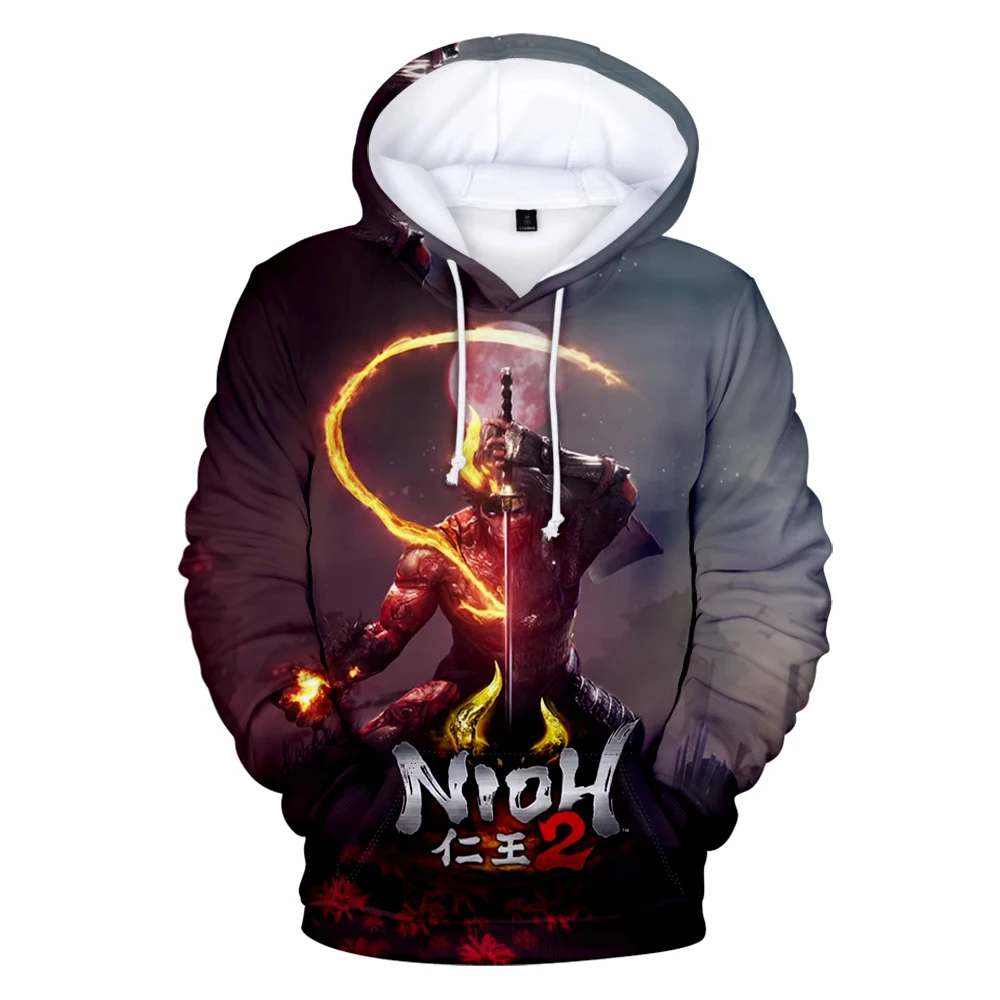 Nioh Felpa Con Cappuccio 3D Manica Lunga Donna Uomo Felpa Harajuku Streetwear Nioh 2 The Complete Edition Fashion Clothes Plus Size