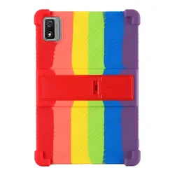 Soft Silicone Shockproof Tablet Cover with Stand Holder for Blackview Tab 13 (Colorful)