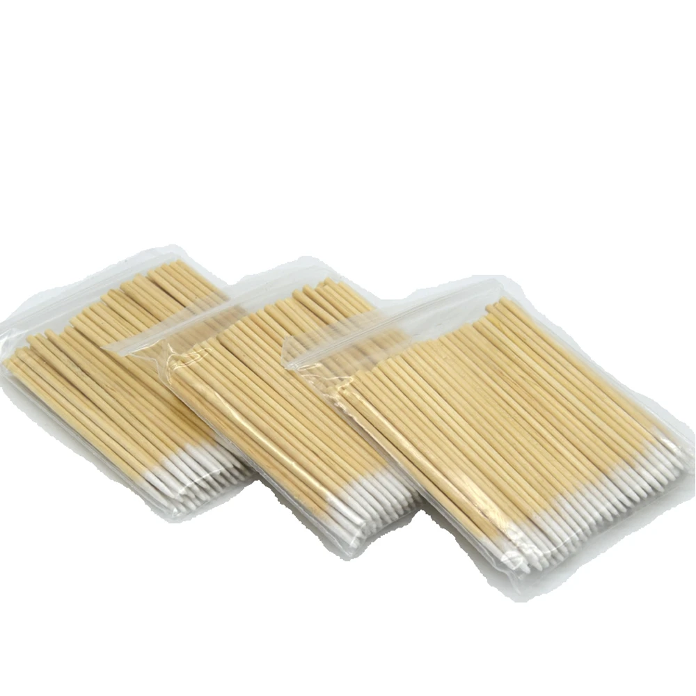 100/300/500/1000Pcs Wooden Eyebrow Eyeline Cotton Swab Lip Gloss Pointy Swabs Cleaning Sticks Eyelash Extension Applicators 6