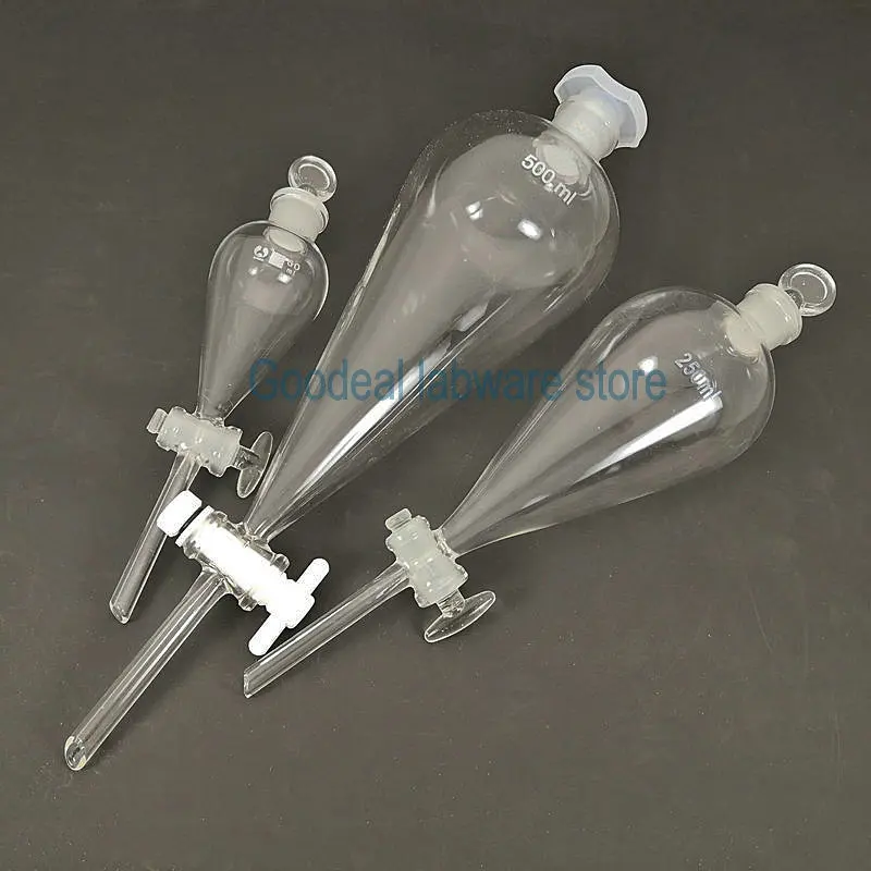 1piece 60ml To 1000ml Glass Separation Funnel for Laboratory Oil and Water Separation