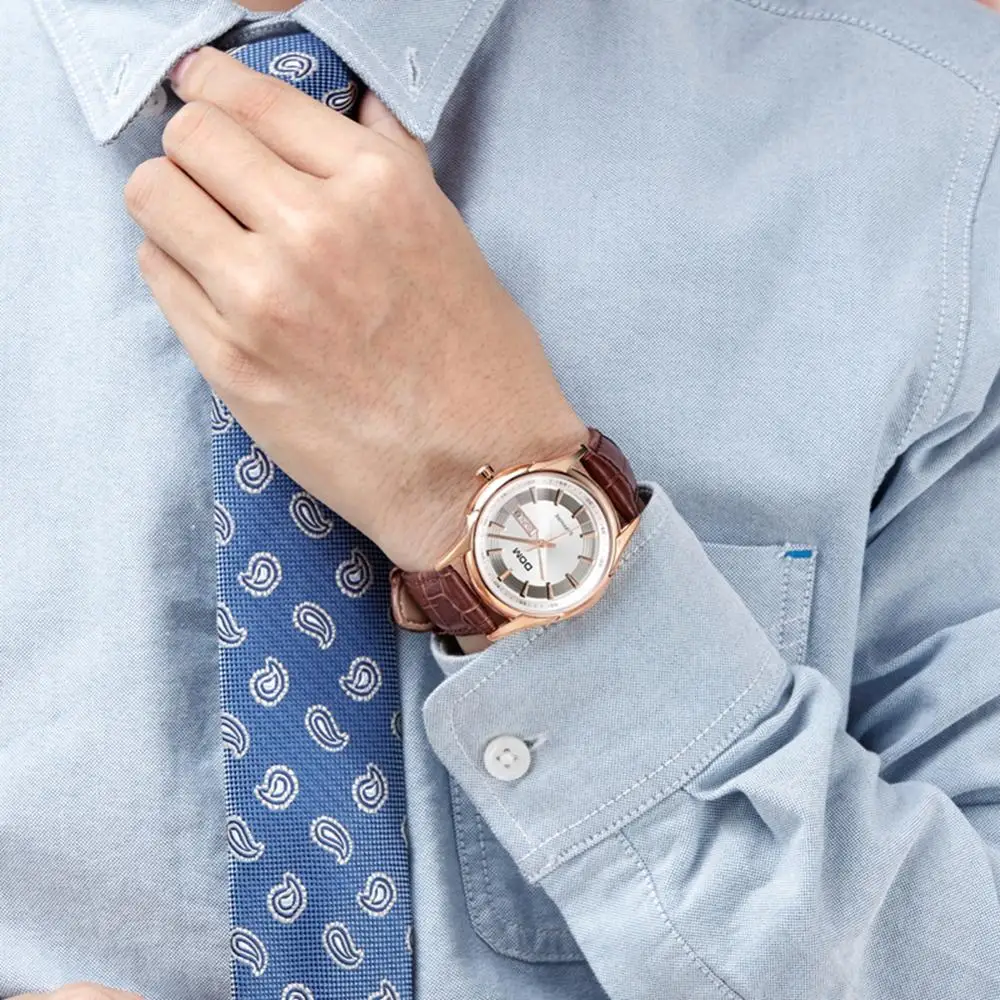 DOM Business Watches Mens Retro Design Leather Band Quartz Wristwatch Top Brand Luxury Sport Gift M-517