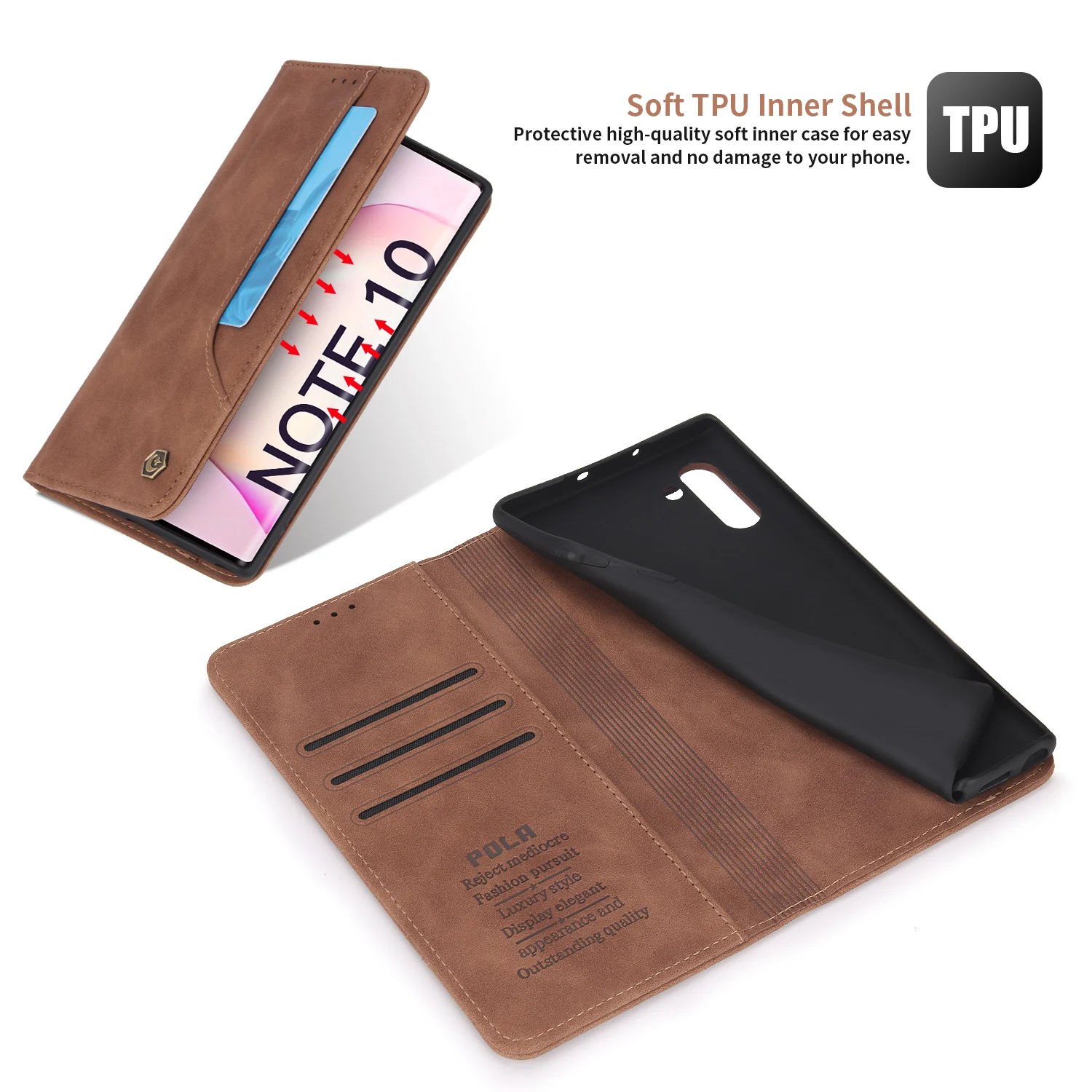 Premium PU Leather Flip Wallet Cover Case